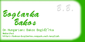boglarka bakos business card